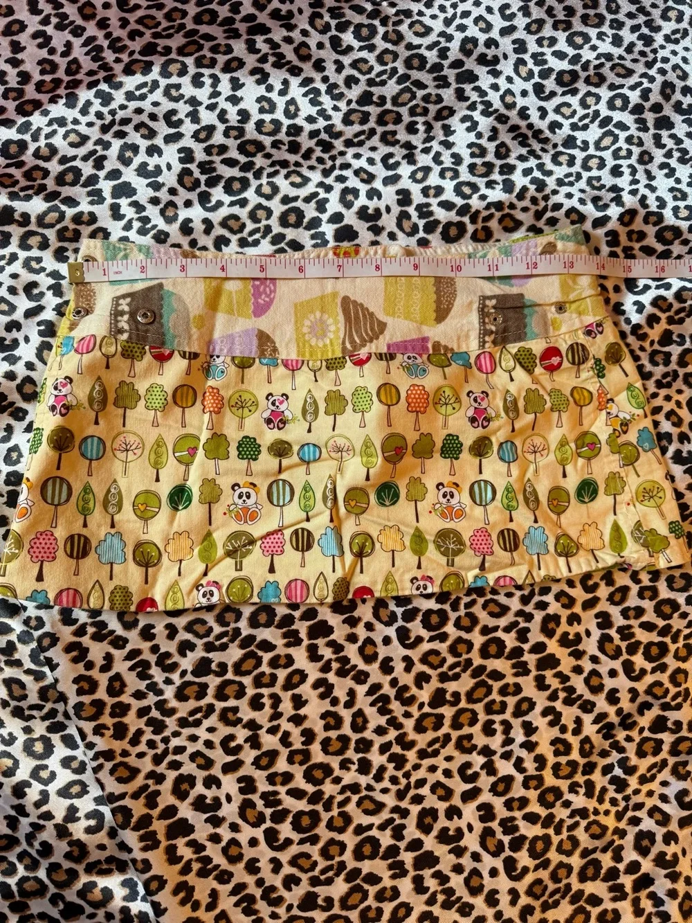 Colorful Owl & Floral Print Mini Skirt in Mint Green